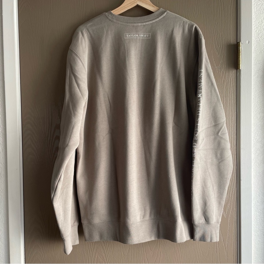 Taylor Swift The Tortured Poets Department Beige Crewneck - Size Medium - Picture 7 of 8